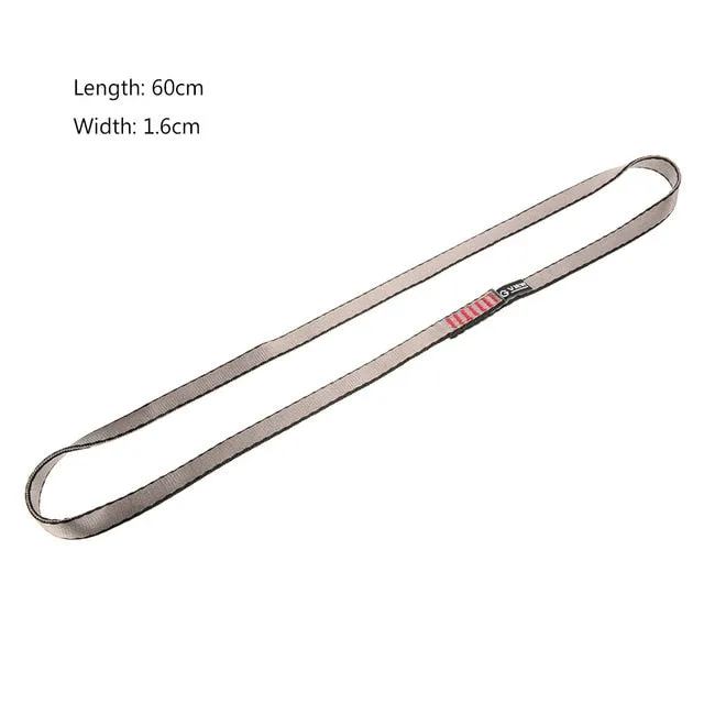 23KN Flat Strap 16mm 60cm/120cm/150cm Rope Runner Webbing Sling Belt for Mountaineering Rock Climbing Caving Rappelling Rescue