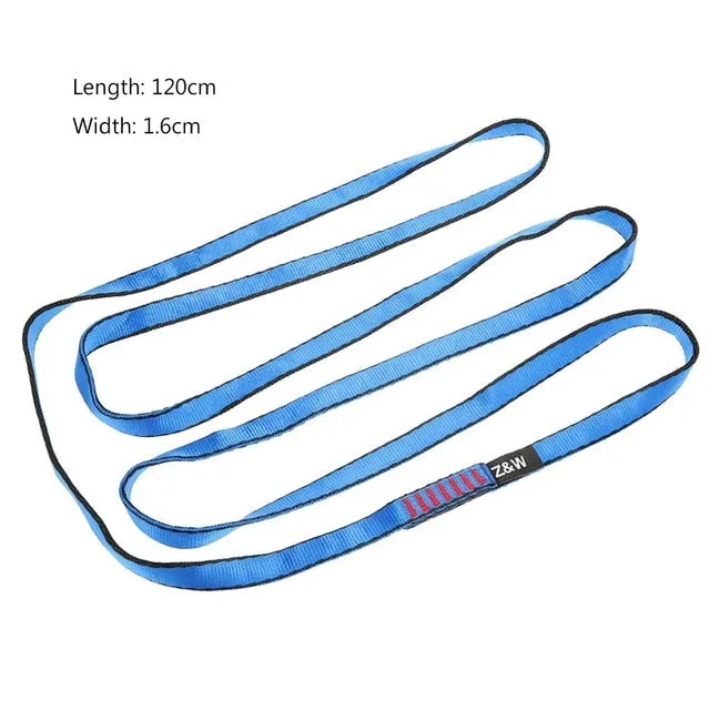 23KN Flat Strap 16mm 60cm/120cm/150cm Rope Runner Webbing Sling Belt for Mountaineering Rock Climbing Caving Rappelling Rescue