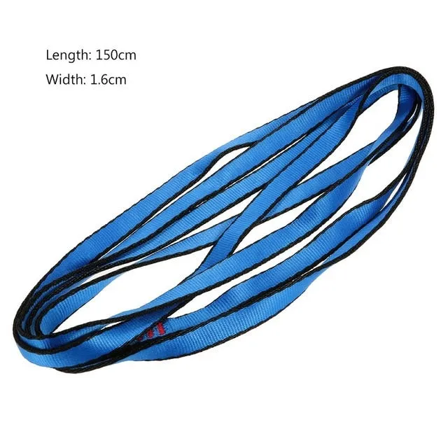 23KN Flat Strap 16mm 60cm/120cm/150cm Rope Runner Webbing Sling Belt for Mountaineering Rock Climbing Caving Rappelling Rescue