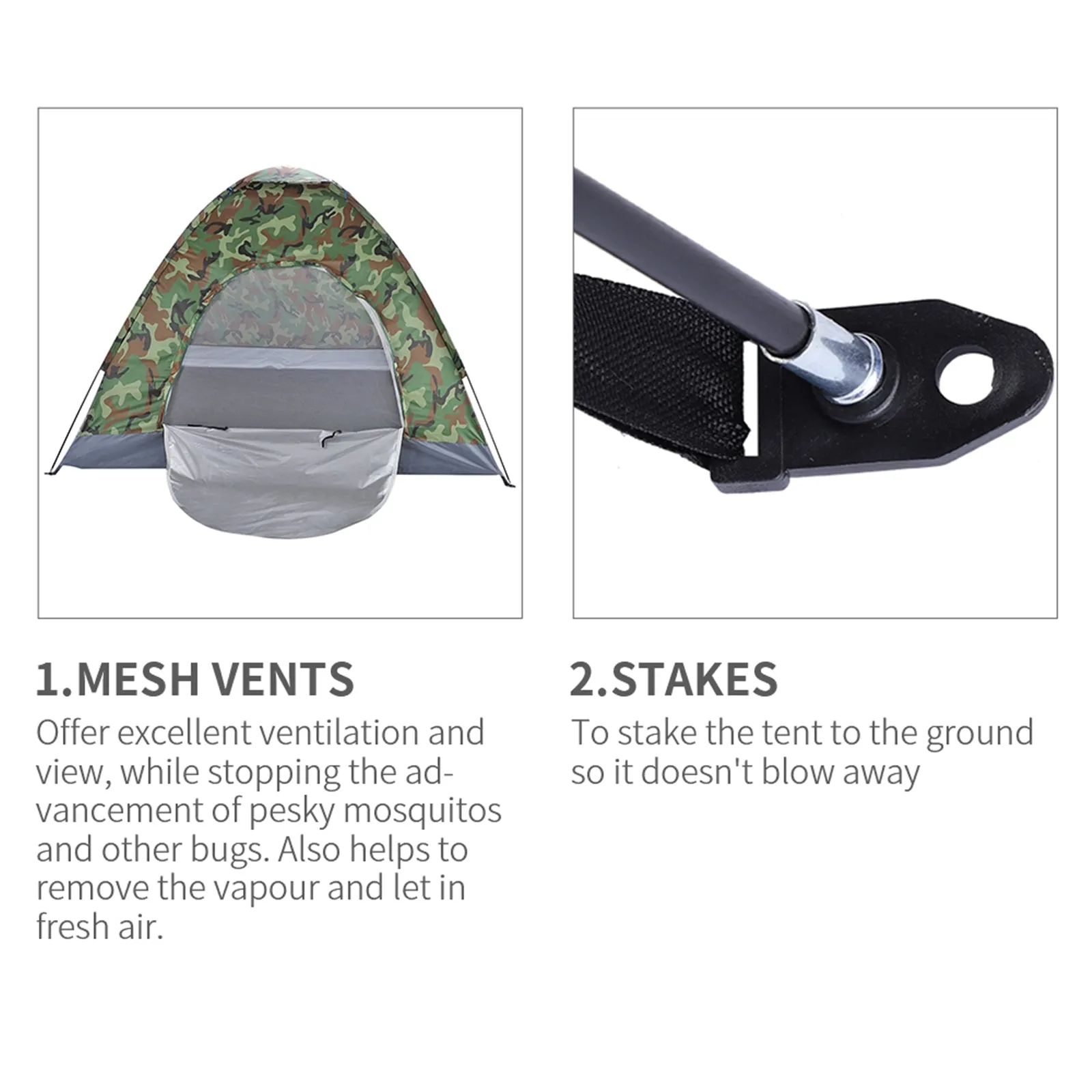 3-4 Person Camouflage Camping Dome Tent