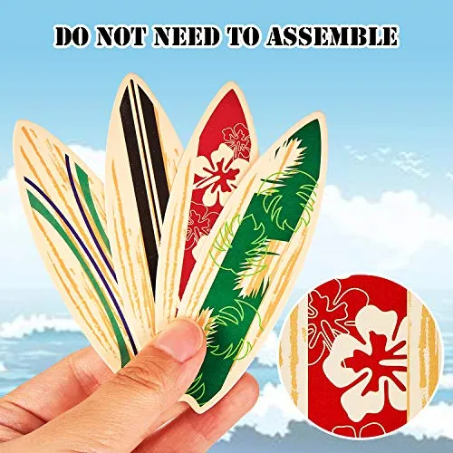 48 Pieces Surfboard Cupcake Toppers Surfboard Beach Cake Decorations Surfboard Mini Accents for Swimming Pool Summer Beach Party Luau Birthday Baby Shower Party Supplies