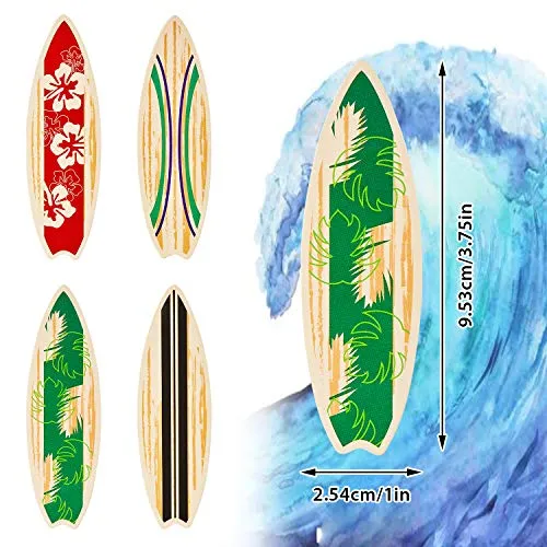 48 Pieces Surfboard Cupcake Toppers Surfboard Beach Cake Decorations Surfboard Mini Accents for Swimming Pool Summer Beach Party Luau Birthday Baby Shower Party Supplies