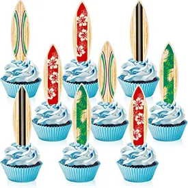 48 Pieces Surfboard Cupcake Toppers Surfboard Beach Cake Decorations Surfboard Mini Accents for Swimming Pool Summer Beach Party Luau Birthday Baby Shower Party Supplies