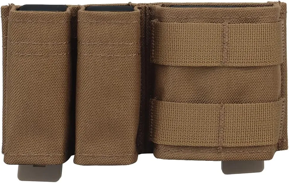 5.56 Mag Pouch Double 9mm MOLLE Magazine Pouch Set Tactical Placard with Quick Release Insert for Chest Rig Vest