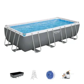 56466  Bestway Power Steel® 18 ft x 9 ft x 4 ft Rectangular Pool Set
