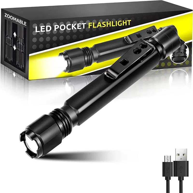 800 Lumens Brightest Rechargeable Penlight Flashlight