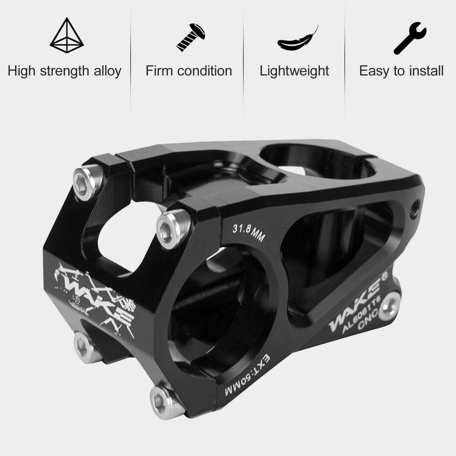 Bicycle 31.8mm Stem Bike Short Handlebar Stem Aluminum Alloy Bike Fitting For Mountain Bike Road Bike