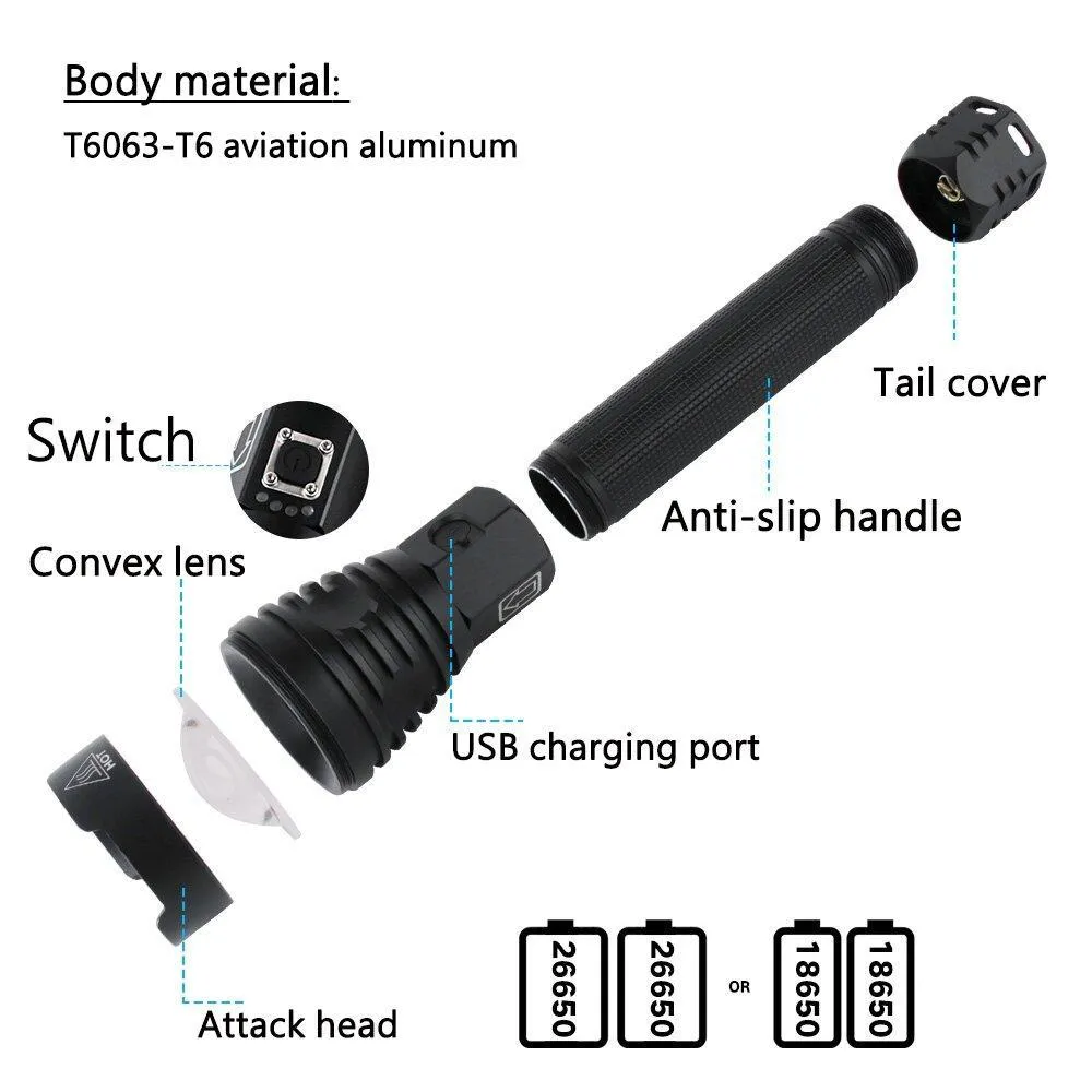 Bright Powerful 120,000 Lumens Flashlight