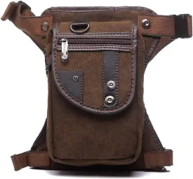 Canvas Drop Leg Bag Outdoor Waist Pack for Men Women Motorcycle Bike Cycling Multi-Pocket Waist Fanny Pouch Travel Hiking Climbing Thigh Bag