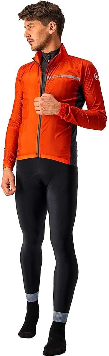 CASTELLI Men's Squadra Stretch Jacket, Windproof Zip Up Shell for Road Cycling