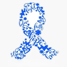 Charge Syndrome Warrior Charge Syndrome Ribbon Strong Hope Believe Fight Faith Brave Sticker Vinyl Decal Car Laptop Wall Window Bumper Sticker 5"