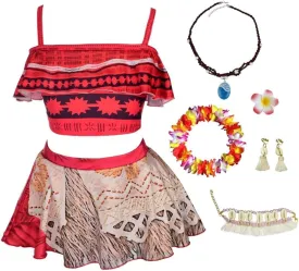 Dressy Daisy Girls Princess Swimwear Adventure Bathing Suit Tankini Swimsuit 2 Pieces with Accessories
