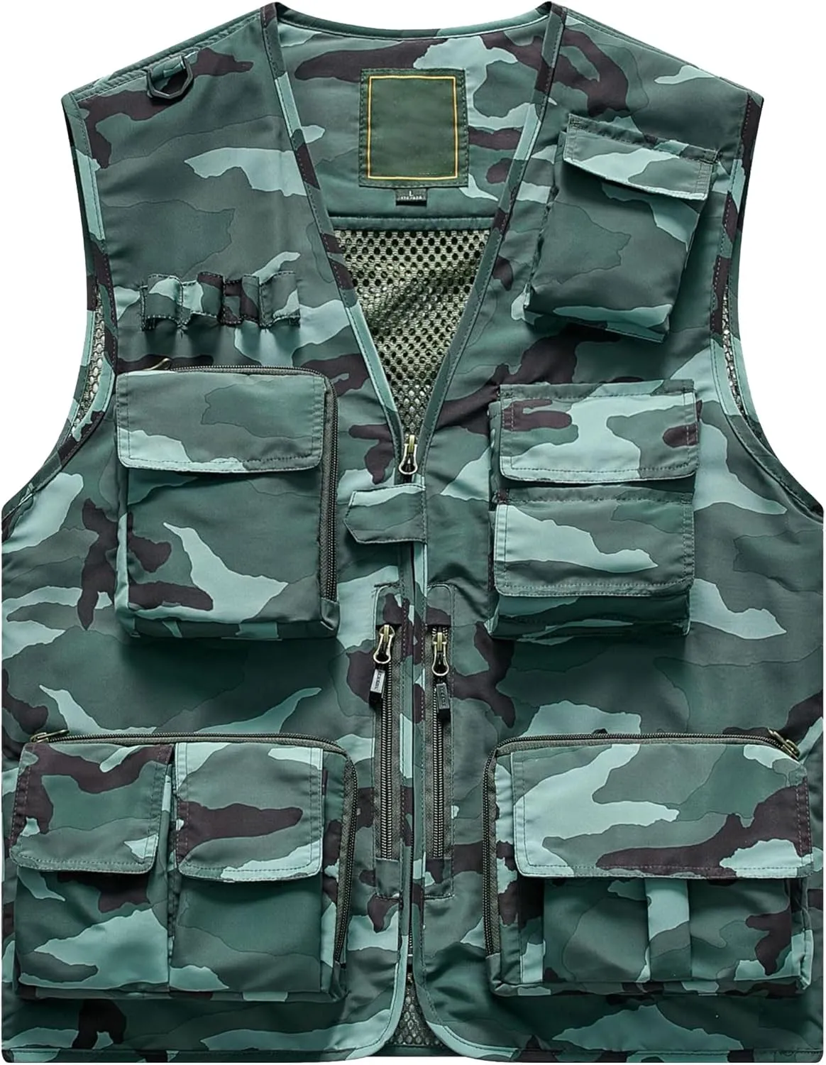 Flygo Men's Casual Lightweight Outdoor Fishing Work Safari Travel Photo Cargo Vest Jacket Multi Pockets
