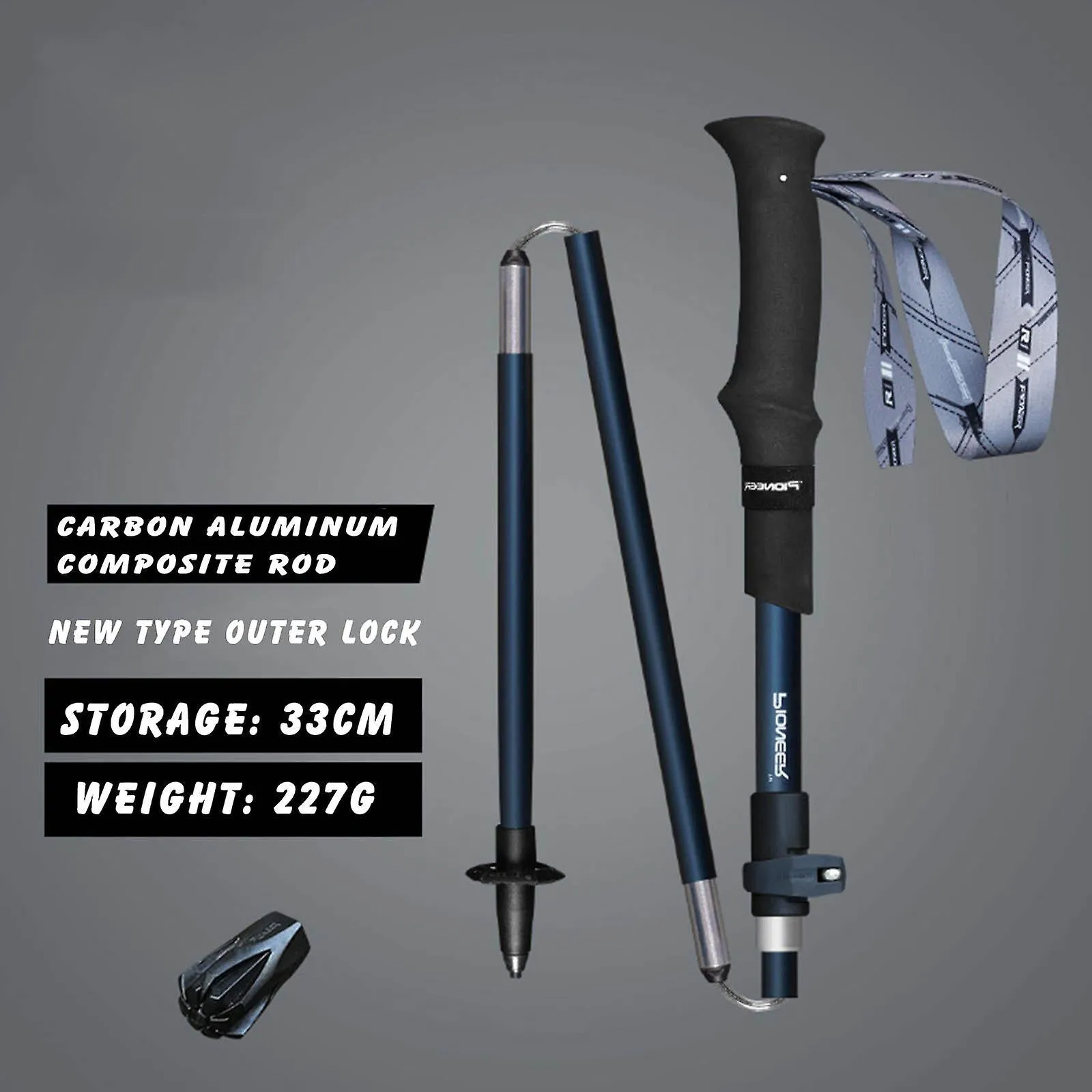 Hiking Poles Folding Trekking Pole Outer Lock Telescopic Carbon Fiber Cane Outdoor Gear
