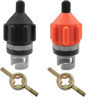 Inflatable Air Pump Adapter Pump Adaptor Sup Pump Adapter for Paddle Board Canoes Rubber Boats, etc. (Black and Orange Each) 2PCS