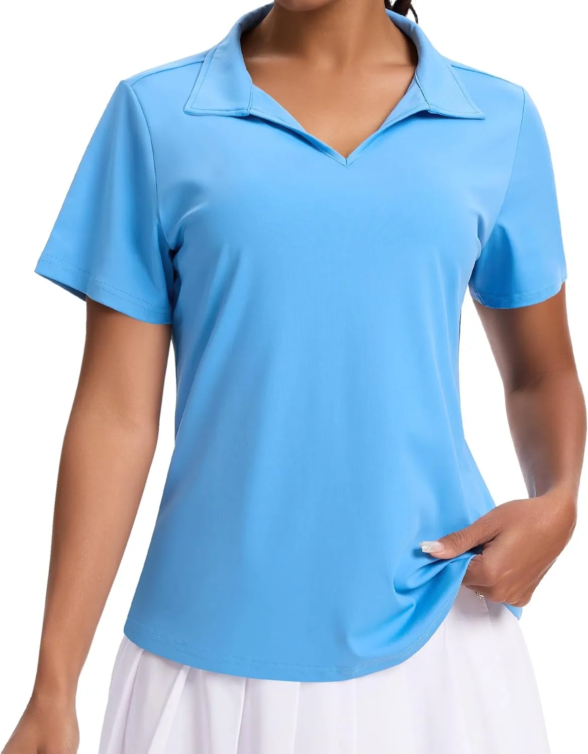 JoyGirl Womens Golf Shirts Polo Shirts Collared V-Neck Short Sleeve Tennis Shirt UPF 50  Quick Dry Moisture Wicking Golf Tops