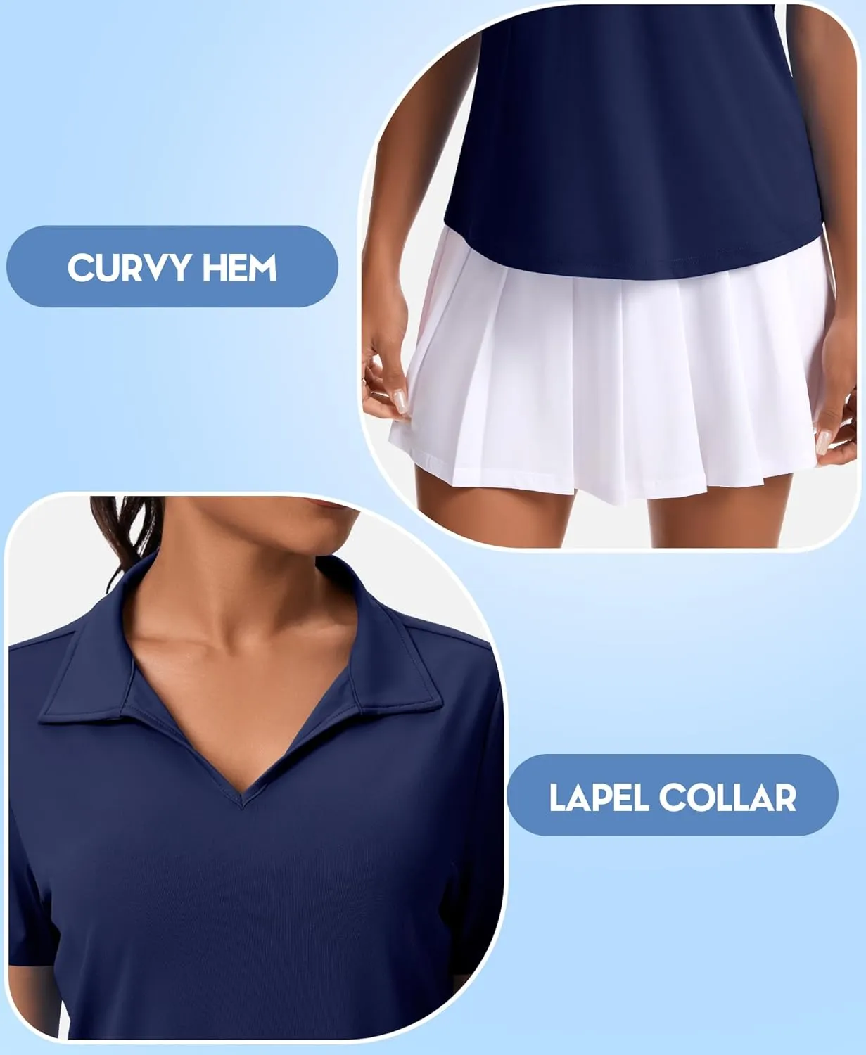 JoyGirl Womens Golf Shirts Polo Shirts Collared V-Neck Short Sleeve Tennis Shirt UPF 50  Quick Dry Moisture Wicking Golf Tops