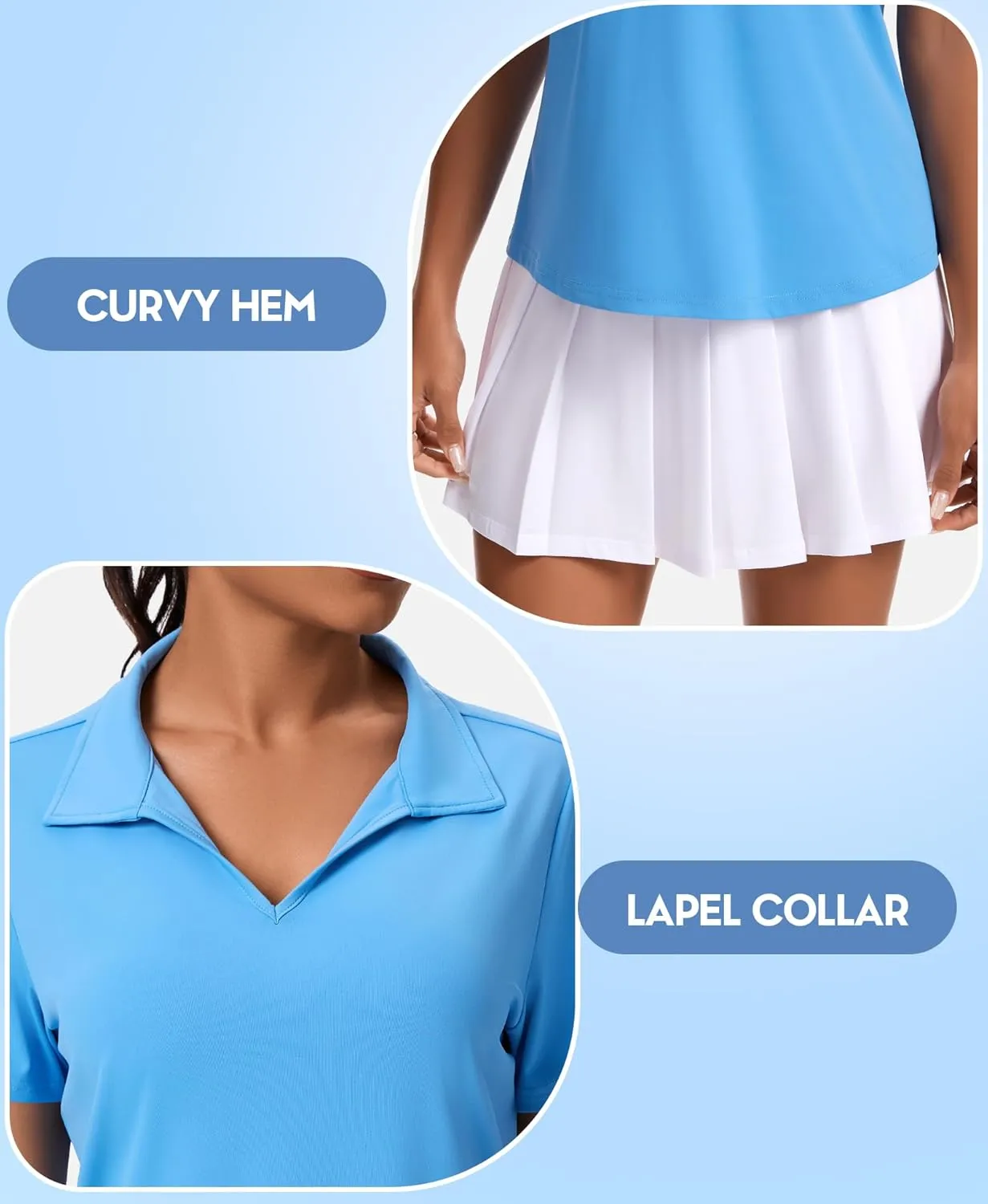 JoyGirl Womens Golf Shirts Polo Shirts Collared V-Neck Short Sleeve Tennis Shirt UPF 50  Quick Dry Moisture Wicking Golf Tops