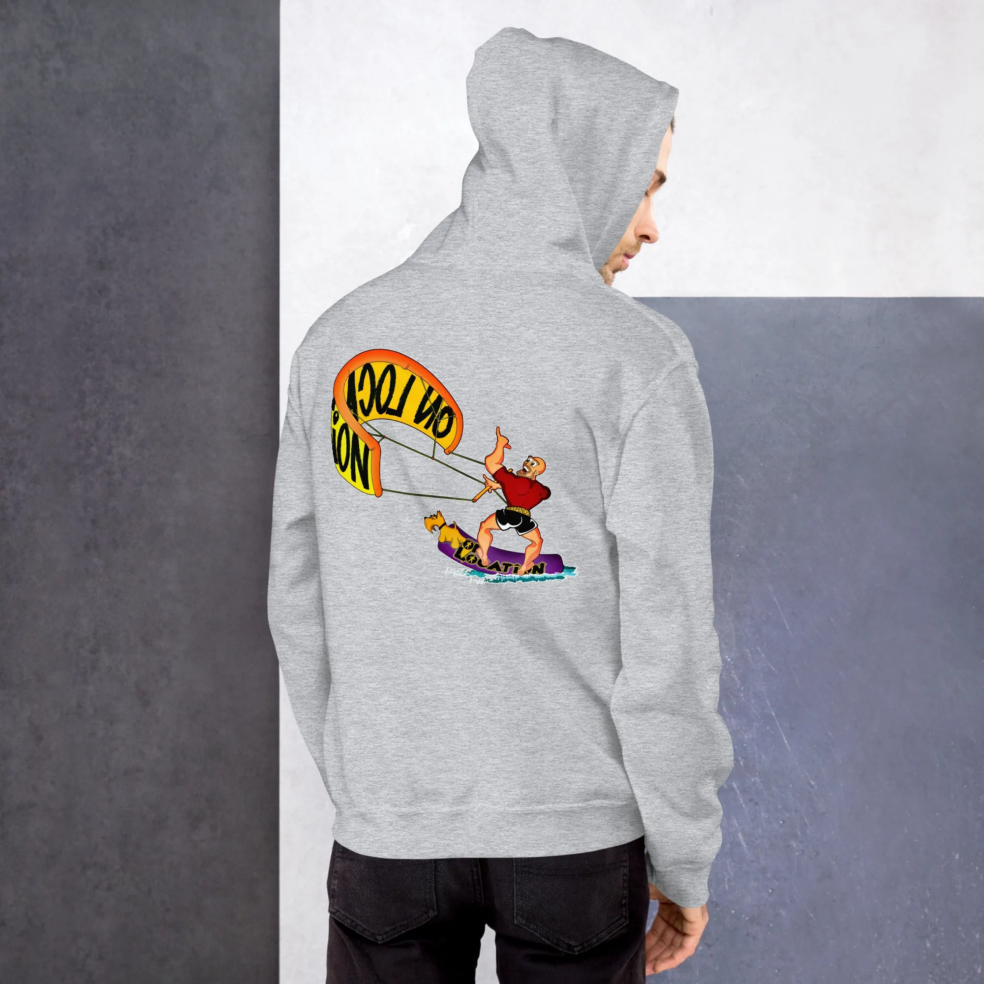 Kiteboarding Unisex Hoodie - Back Graphic (multiple colors)
