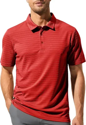 MIER Men's Quick Dry Golf Polo Shirts Short Sleeve Lightweight Casual Shirts Soft Polyester Collared Shirt