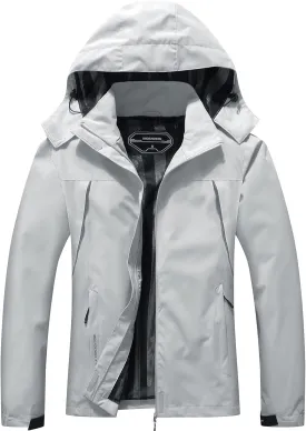 MOERDENG Women's Waterproof Rain Jacket Outdoor Lightweight Hooded Raincoat for Hiking Travel