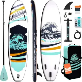 OutdoorCrusier Ultra-Portable Inflatable Stand-Up Paddle Board, Lightweight & Stable with Non-Slip Design, Complete SUP Accessories, Durable Drop-Stitch Material