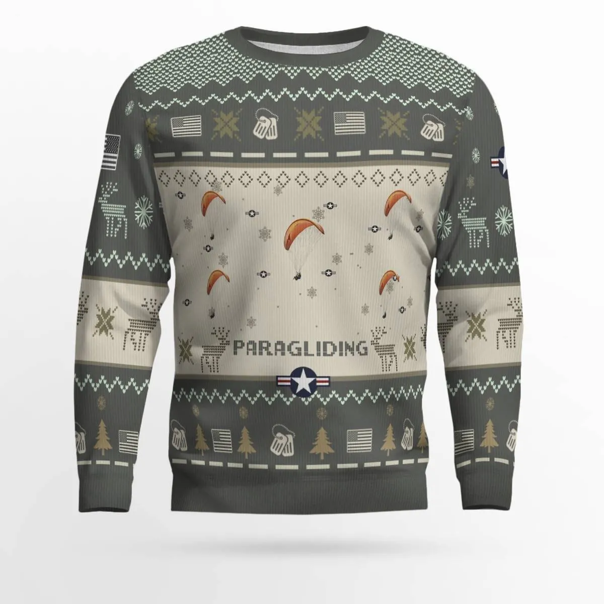 Paragliding Aircraft Ugly Sweater, Ugly Sweater Christmas Shirt for Men Dad Veteran