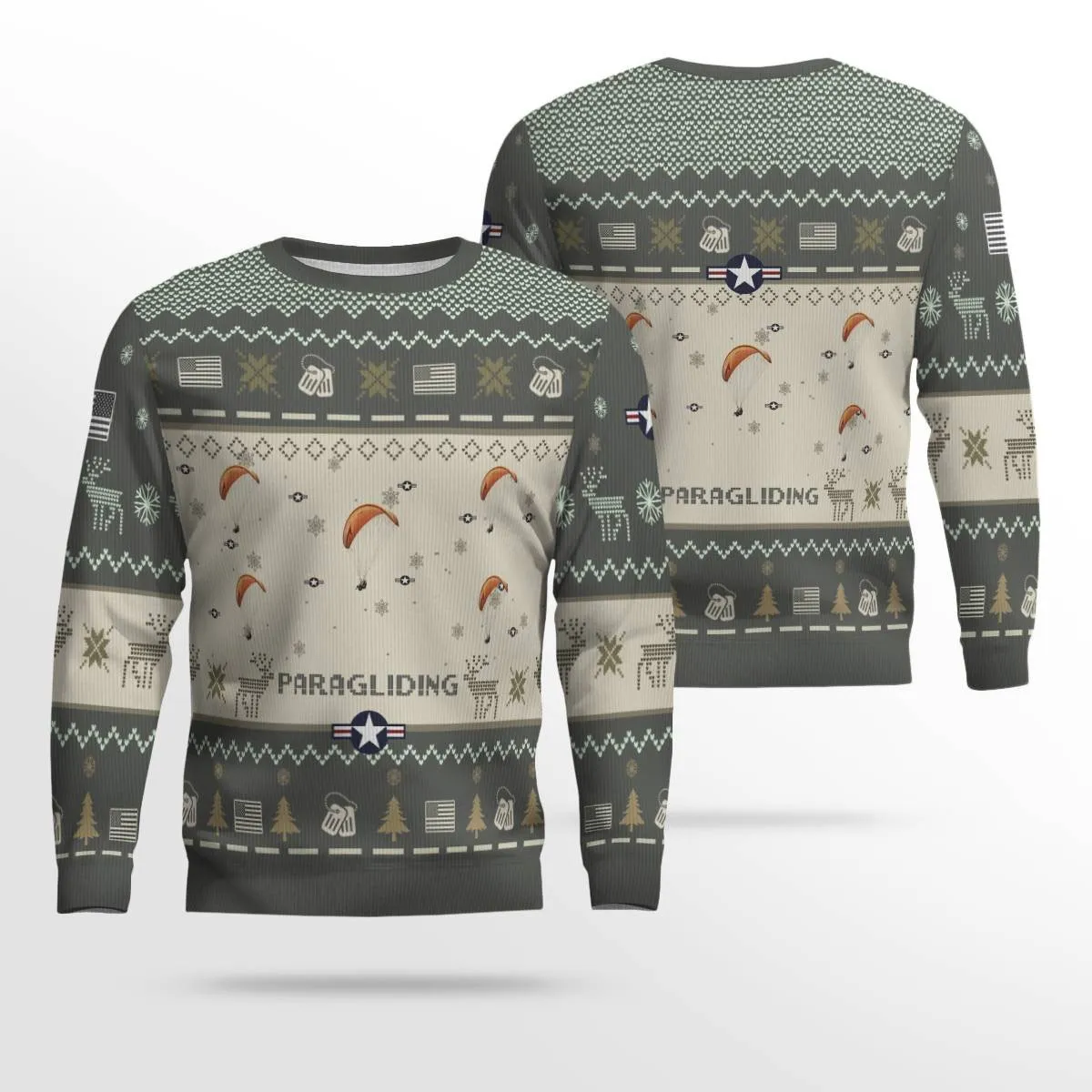 Paragliding Aircraft Ugly Sweater, Ugly Sweater Christmas Shirt for Men Dad Veteran