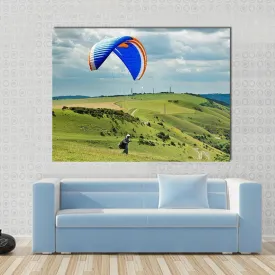 Paragliding At Devil's Dyke Canvas Wall Art