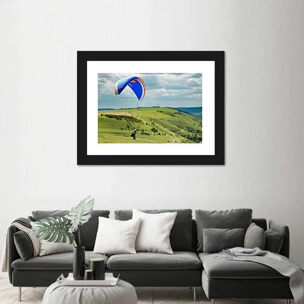 Paragliding At Devil's Dyke Canvas Wall Art