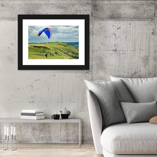 Paragliding At Devil's Dyke Canvas Wall Art