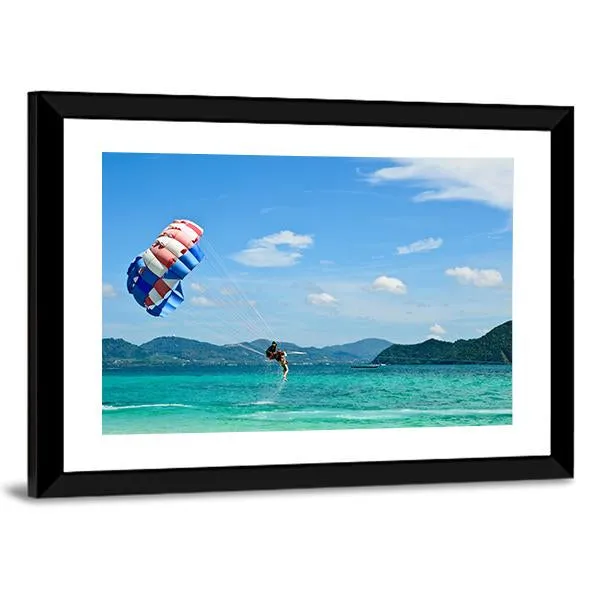 People Are Para Sailing In Phuket Canvas Wall Art