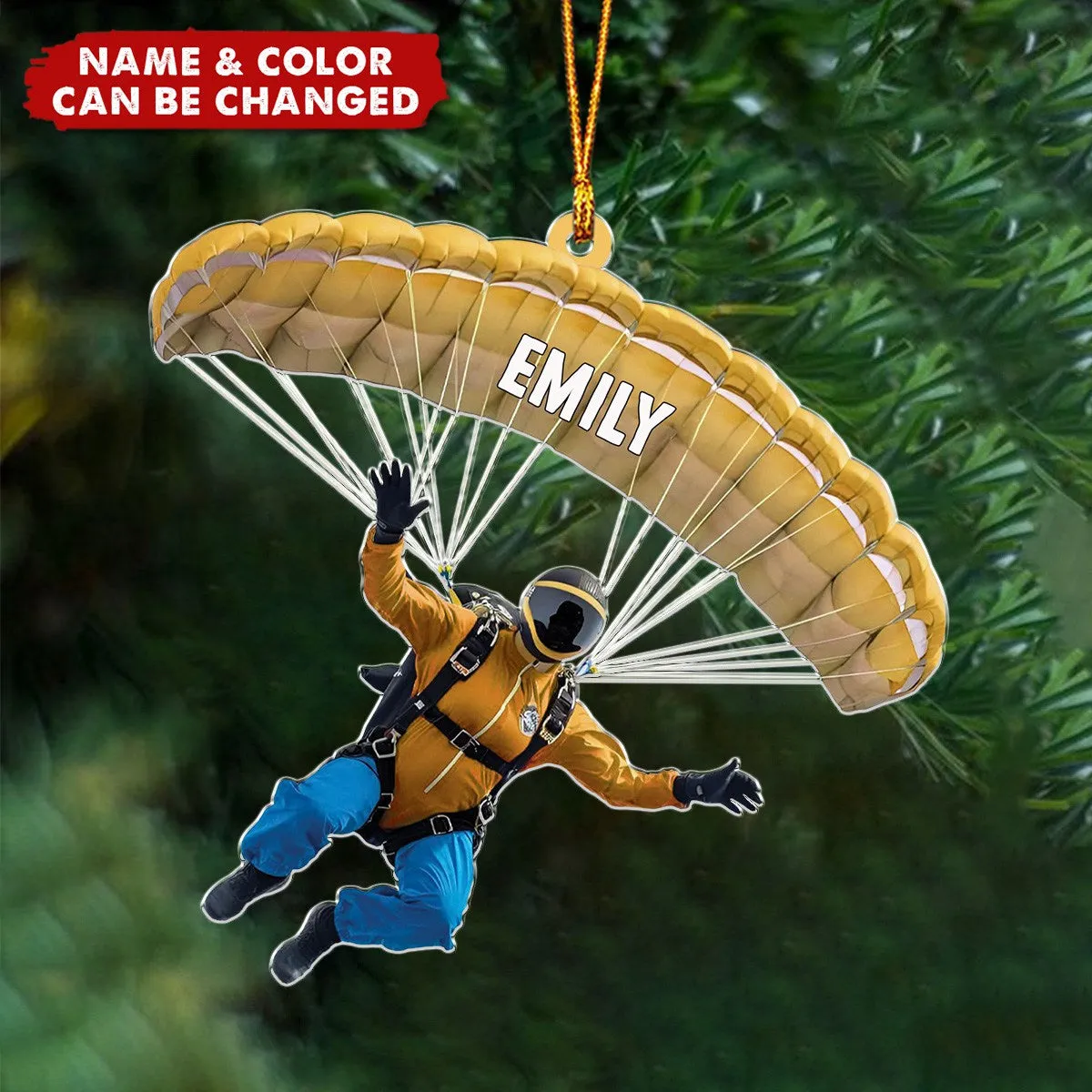 Personalized Parachute Shaped Ornament – Gift For Paragliding, Skydiving Lovers