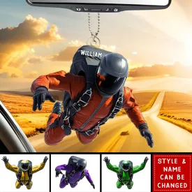 Personalized Skydiver Shaped Car Ornament – Gift For Paragliding, Skydiving Lovers