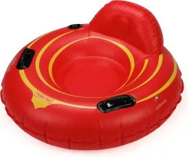 Red 44" Premium River Tube with Backrest and Floor- Heavy Duty, Commercial Grade