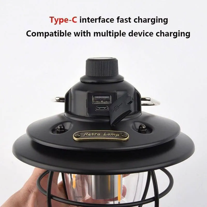 Retro Portable Camping 3 Modes Rechargeable Light