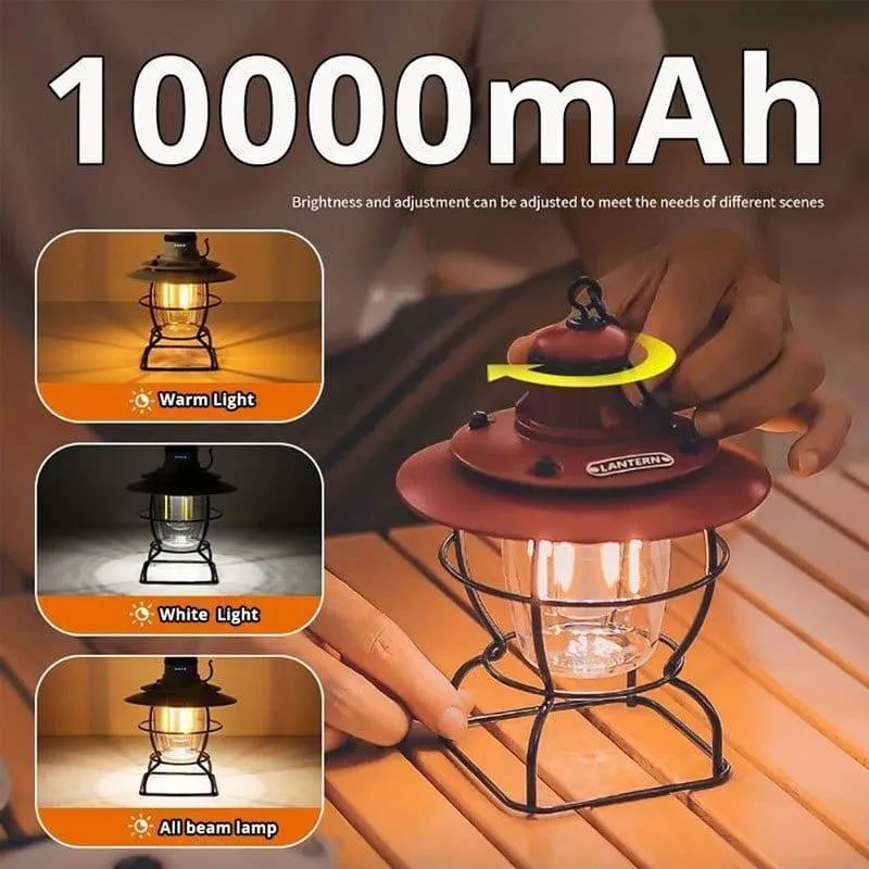 Retro Portable Camping 3 Modes Rechargeable Light