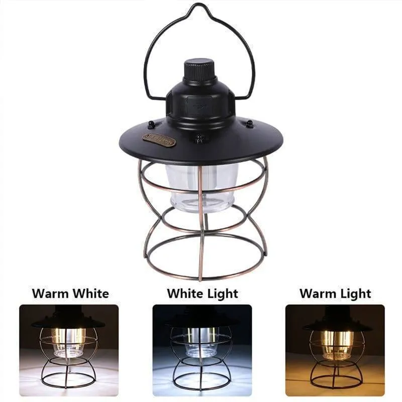 Retro Portable Camping 3 Modes Rechargeable Light