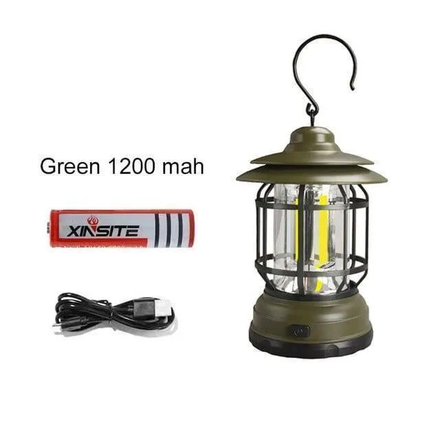 Retro Portable Camping 3 Modes Rechargeable Light
