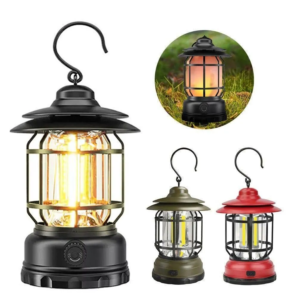 Retro Portable Camping 3 Modes Rechargeable Light
