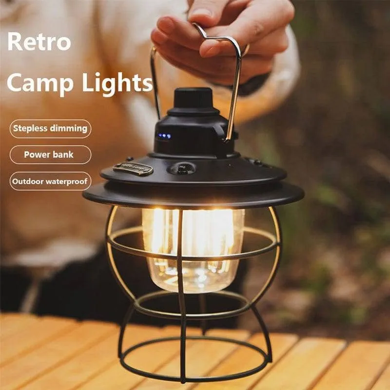 Retro Portable Camping 3 Modes Rechargeable Light