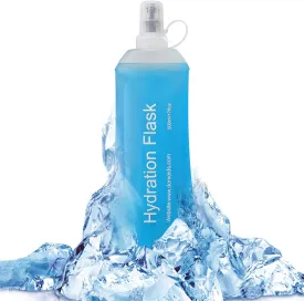 Soft Flask, TPU Collapsible Runner Water Bottle, for Hydration Flask/Running Vests-Running, Hiking, Cycling Folding Bottle (500 ml) - Blue