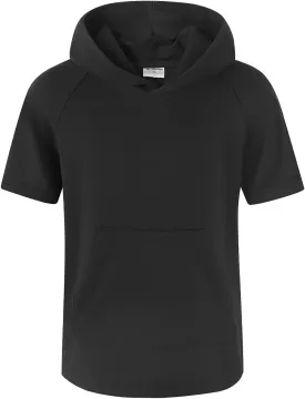 Spring&Gege Boys Light Weight Short Sleeve Hoodie Casual Solid Pullover Hooded T-shirt with Pocket