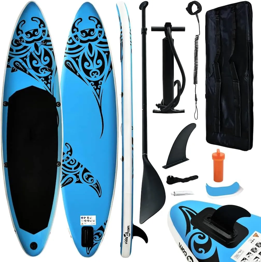 Stable and Versatile Inflatable Stand Up Paddleboard Set, 1 Adult Capacity, Puncture-Proof Design, Blue