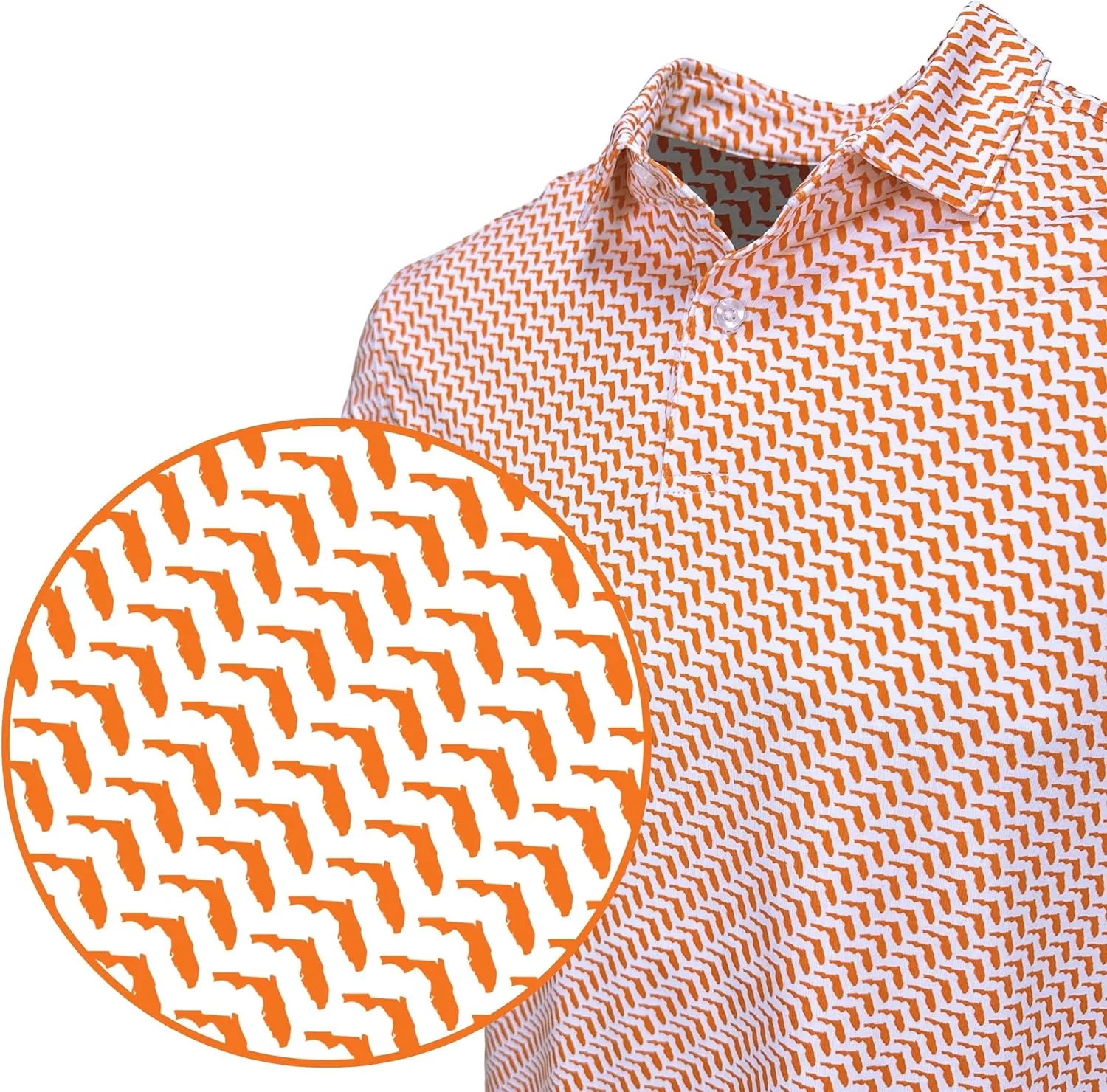 State Print Golf Shirt for Men ??Mens University Polo Moisture Wicking Dry Fit Performance Short Sleeve Regular Fit