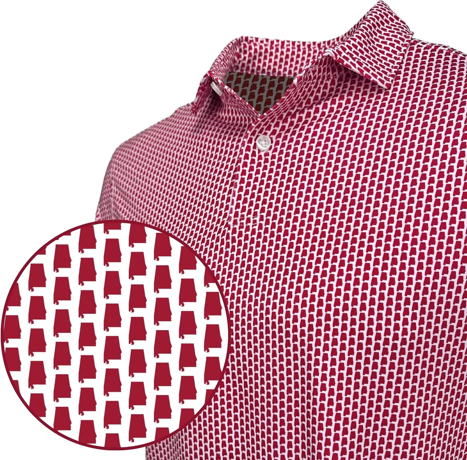 State Print Golf Shirt for Men ??Mens University Polo Moisture Wicking Dry Fit Performance Short Sleeve Regular Fit