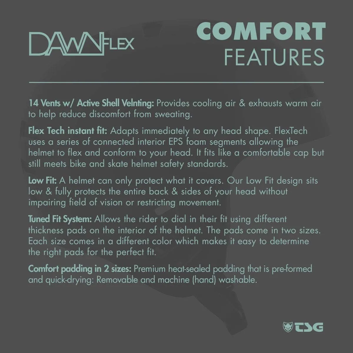 TSG Dawn Flex Skate Helmet, Skateboarding, Rollerblading, Onewheeling, E-Skateboarding, Hardshell, Flex Tech Instant Fit, Tuned/Low Fit w/Ear Coverage, Comfort Padding