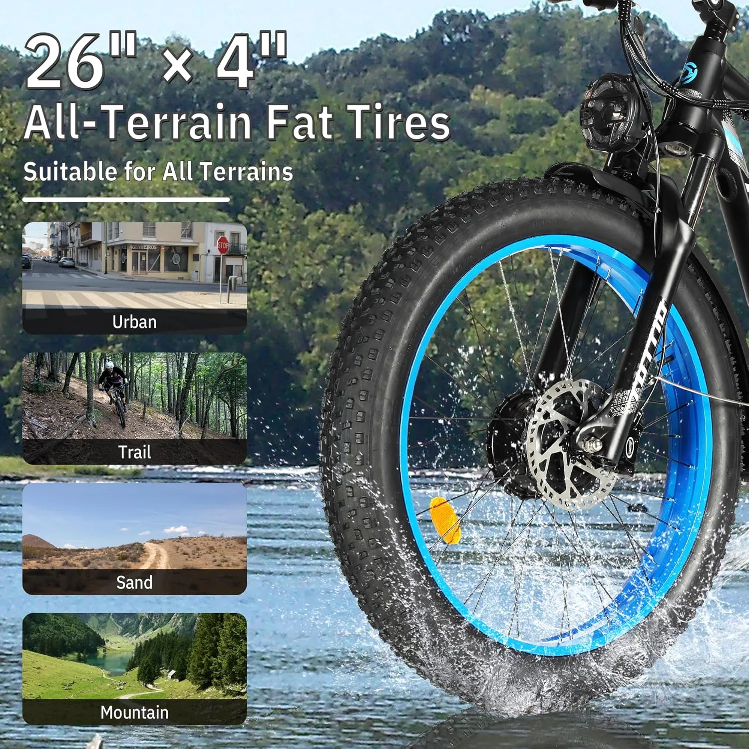 Tuttio Dual-Motor-Electric-Bike for Adults-Men, 40-46MPH-Fast-Ebike, 52V 30AH, Up to 80Miles, 26" Fat-Tire-Electric-Bicycle, Full Suspension Mountain Bike for Off-Road Snow Sand Hunting