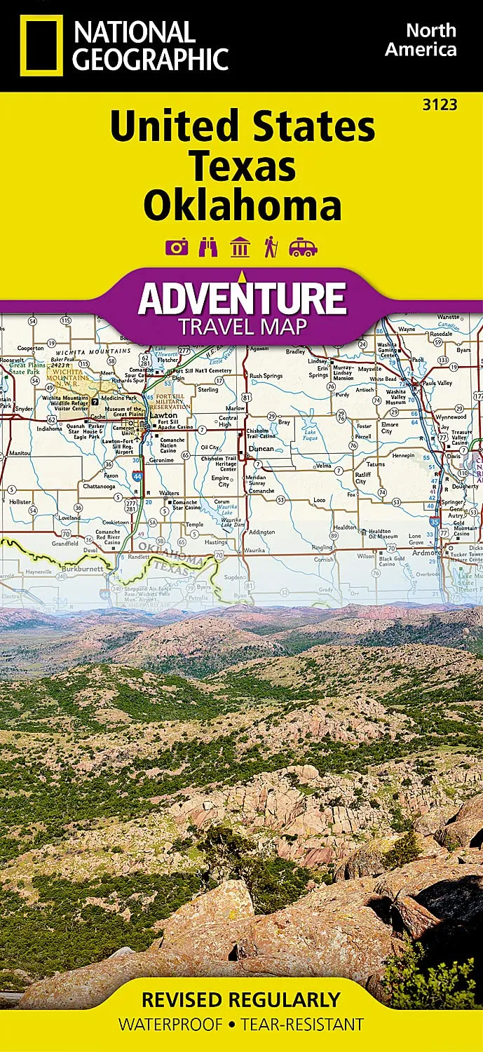 United States, Texas and Oklahoma Map (National Geographic Adventure Map, 3123) Map  Folded Map, March 30, 2022