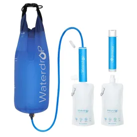 Waterdrop Gravity Water Filter Straw, Camping Water Filtration System, Water Purifier Survival for Travel, Backpacking and Emergency Preparedness, 1.5 gal Bag, 5 Stage Filtration, Pack of 2